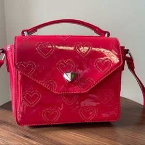 Betsey Johnson Red Heart Top Handle Cross Body Bag